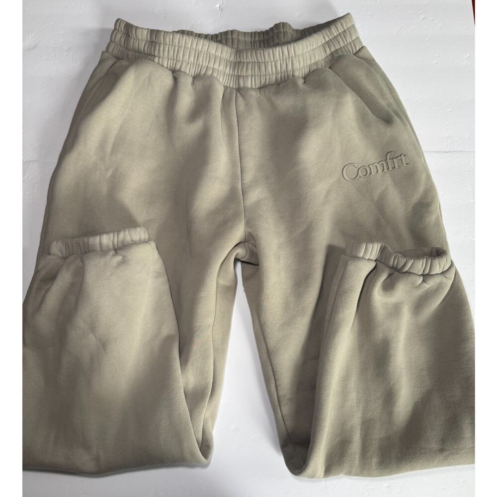 Comfrt Sweatpants Joggers Beige Fleece Lined Lounge Cargo Pocket Women XL